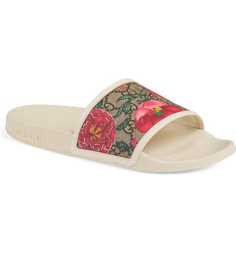 gucci slides with flowers|gucci floral slides nordstrom.